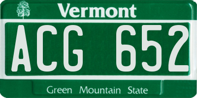 VT license plate ACG652