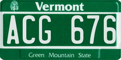 VT license plate ACG676