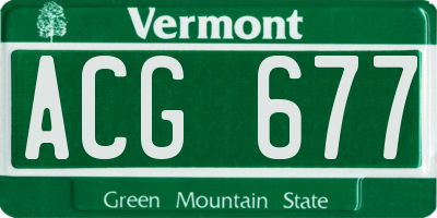 VT license plate ACG677