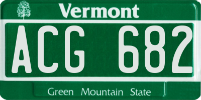 VT license plate ACG682