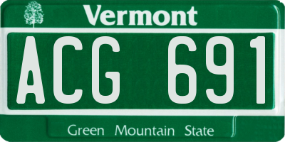 VT license plate ACG691