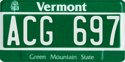 VT license plate ACG697