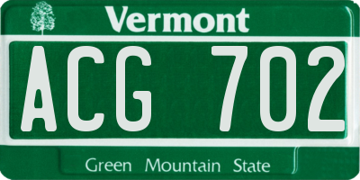 VT license plate ACG702