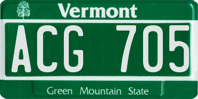 VT license plate ACG705