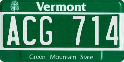 VT license plate ACG714