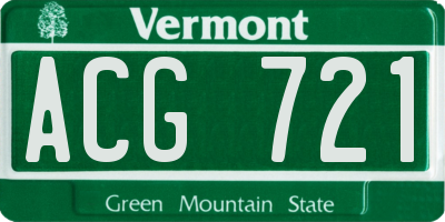 VT license plate ACG721