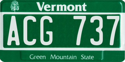 VT license plate ACG737