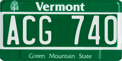 VT license plate ACG740
