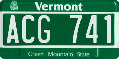 VT license plate ACG741