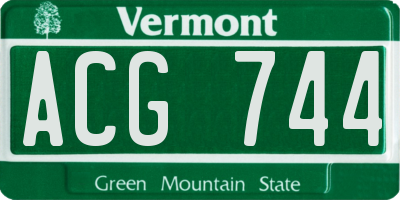 VT license plate ACG744