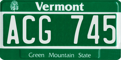 VT license plate ACG745