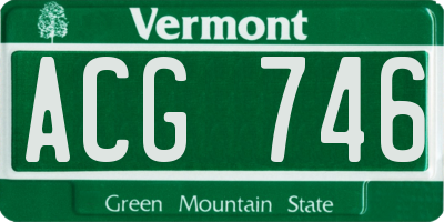 VT license plate ACG746