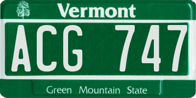 VT license plate ACG747