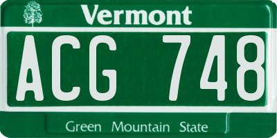 VT license plate ACG748