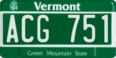 VT license plate ACG751