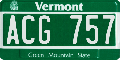 VT license plate ACG757