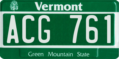 VT license plate ACG761