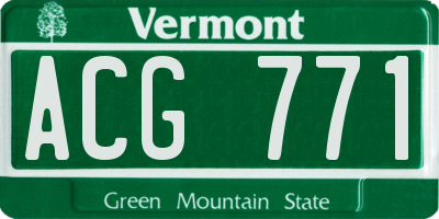 VT license plate ACG771