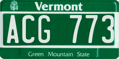 VT license plate ACG773