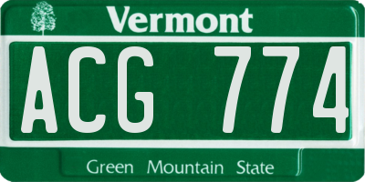 VT license plate ACG774