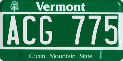 VT license plate ACG775