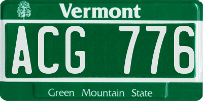 VT license plate ACG776