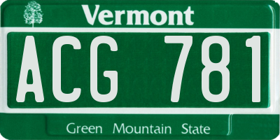 VT license plate ACG781