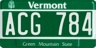 VT license plate ACG784