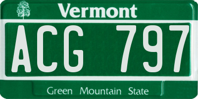 VT license plate ACG797