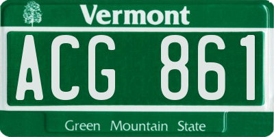 VT license plate ACG861