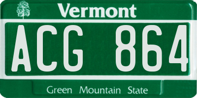 VT license plate ACG864