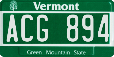 VT license plate ACG894