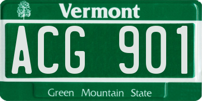 VT license plate ACG901