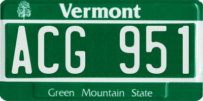 VT license plate ACG951