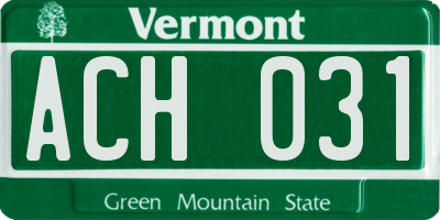VT license plate ACH031