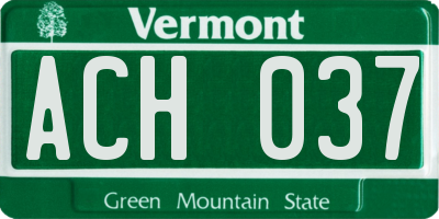 VT license plate ACH037