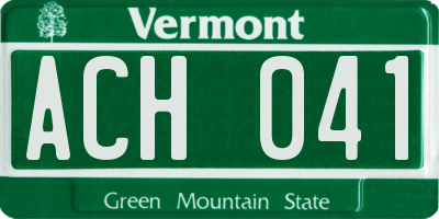VT license plate ACH041