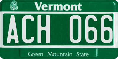 VT license plate ACH066