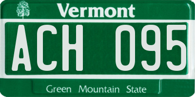 VT license plate ACH095