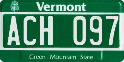 VT license plate ACH097