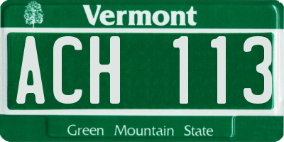 VT license plate ACH113