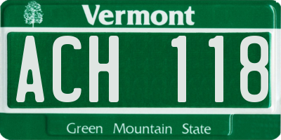 VT license plate ACH118
