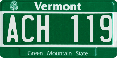 VT license plate ACH119