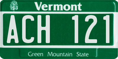 VT license plate ACH121