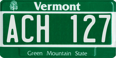 VT license plate ACH127