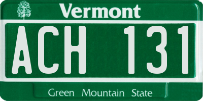 VT license plate ACH131