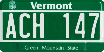 VT license plate ACH147