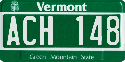 VT license plate ACH148