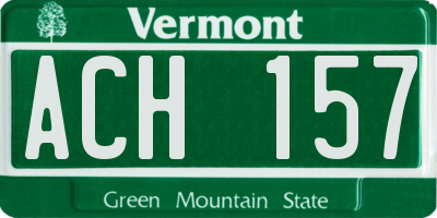 VT license plate ACH157