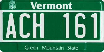 VT license plate ACH161